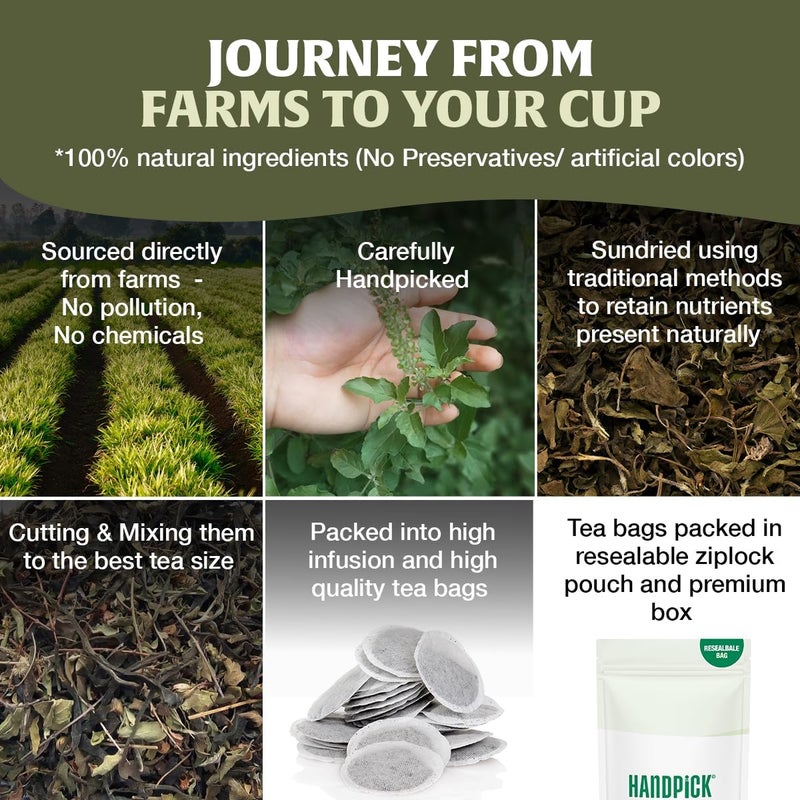 HANDPICK 100% Natural Tulsi Tea Bags - Image 5